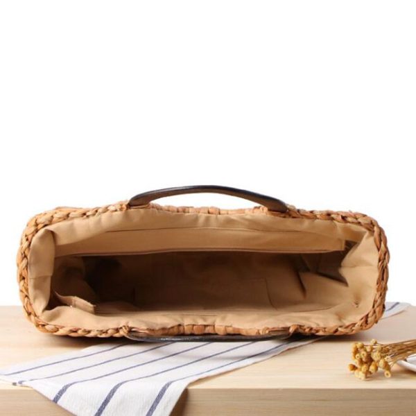 Women Vintage Rattan Handbag Female Bohemian Summer Beach Straw Bag