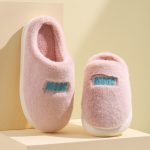 Vanessas Women Winter Slippers Letter Print Bedroom Non-slip Couple Slippers