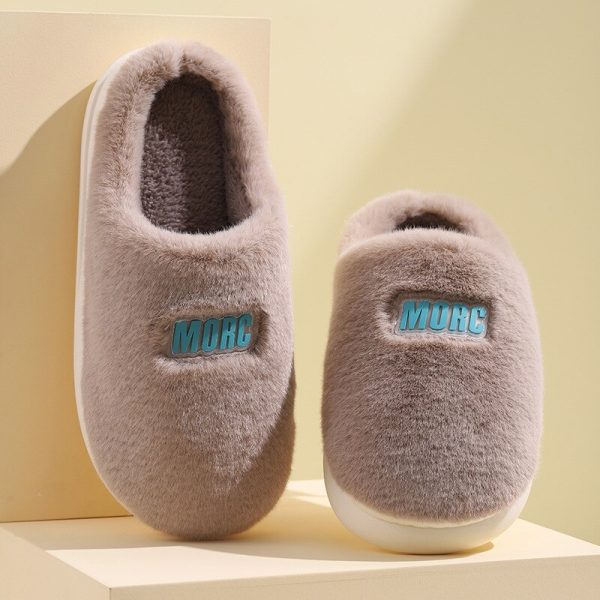 Vanessas Women Winter Slippers Letter Print Bedroom Non-slip Couple Slippers