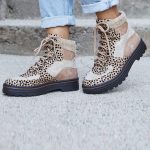 Women's Ankle Boots Leopard Lace-up Thick Bottom Knitted Ladies Short Boots New Fashion Female Sneakers Shoes Autumn Winter