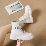 Fashionable PU Zip-Up Women's Ankle Boots with Thick Platform Sole - Autumn Casual Shoe for Ladies