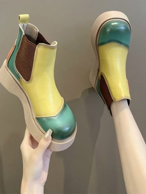 Women-s-Chelsea-Boots-PU-Mixed-Color-Short-Boot-Flat-Thick-Bottom-Non-slip-Ladies-Shoes-1.jpg