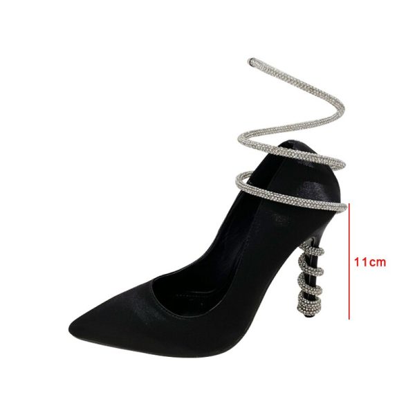 Vanessas Women's Fashion High Heels Woman Pointed Down Elegant Bandage Pumps