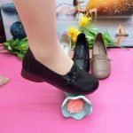 Vanessas Women's Flat Shoes PU Leather Platform Slip-on Soft Waterproof Non-slip Shoes