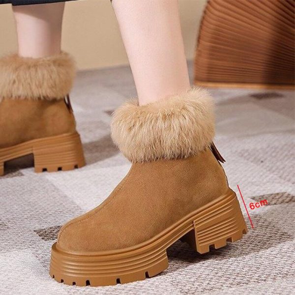 Fashionable Warm Women's Flock Snow Boots - Non-Slip Thick Sole Ankle Boots for Winter Comfort