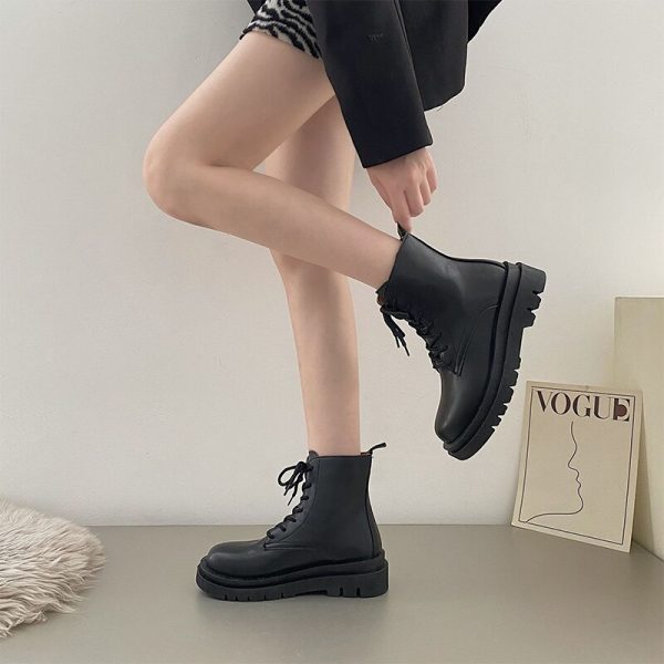 Vanessas Comfortable & Stylish Women's Lace-Up PU Leather Ankle Boots