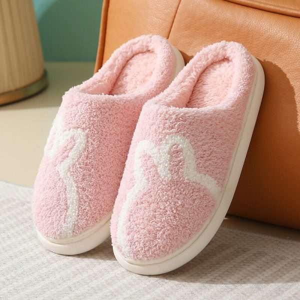 Autumn Winter Women's Plush Warm Cotton Bedroom Slippers - Flat Non-slip Ladies Shoes
