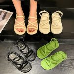 Vanessas Summer Platform Ladies Flat Shoes Leather Buckle Strap Causal Sandals