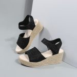 Vanessas Women's Sandals Summer Platform Wedges Ladies Shoes Sequinned Sandals