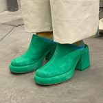 Women's Slippers Flock Square Heel High Heel Round Toe Platform Lady Outdoor Waterproof High Heels