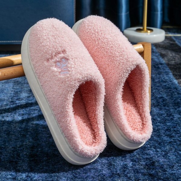 Vanessas Furry Warm Thick Bottom Platform Home Couple Slippers