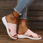 Vanessas Women's Mesh Wedge Slippers with Slip-On Platform for Casual Summer Outdoor Wear