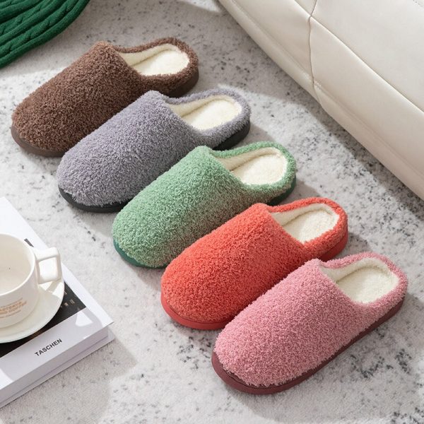 Women's Winter Concise Indoor Slippers Woman Casual Comfortable Cotton Slippers