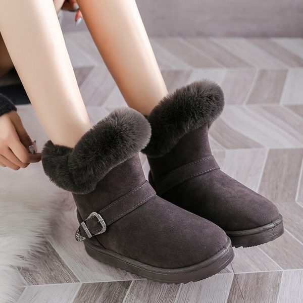 Vanessas Women's Winter Snow Boots Woman Short Plush Ankle Boots