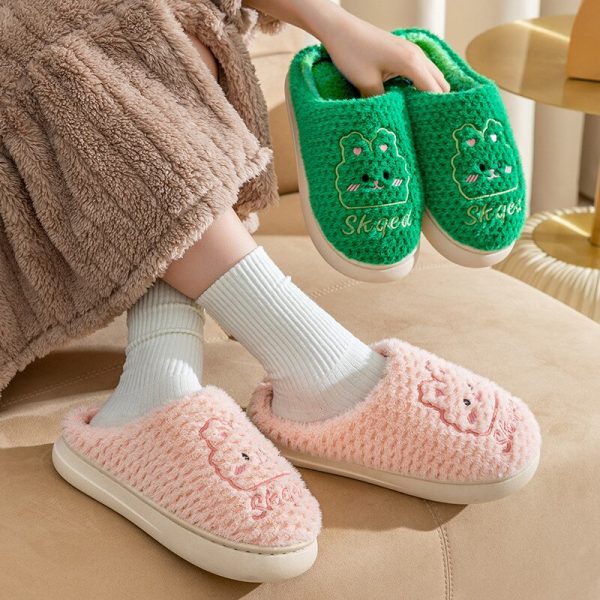 Vanessas Women's Winter Thick Soled Cotton Slippers Non-slip Comfortable Slippers