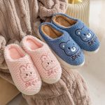 Vanessas Women's Winter Thick Soled Cotton Slippers Non-slip Comfortable Slippers