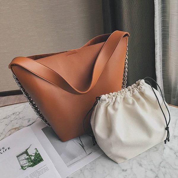 Large women handbag Luxury Designer Shoulder Bag for Female Big Chain Bucket Bag