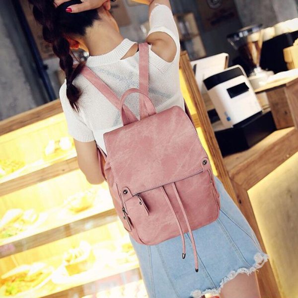 Vanessa's Simple Style Leather Backpack for Teens
