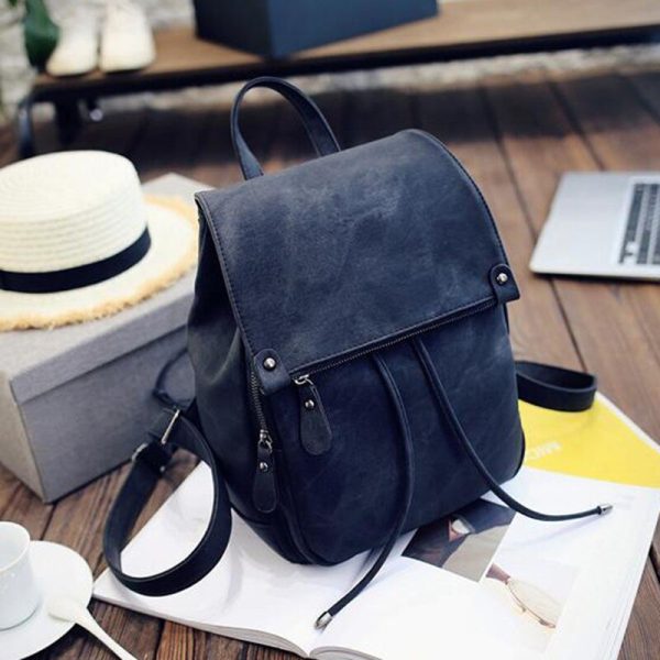Vanessa's Simple Style Leather Backpack for Teens