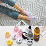 Cute Cartoon Cotton Invisible Cute Animal Breathable Happy Socks - 5 Pairs Pack