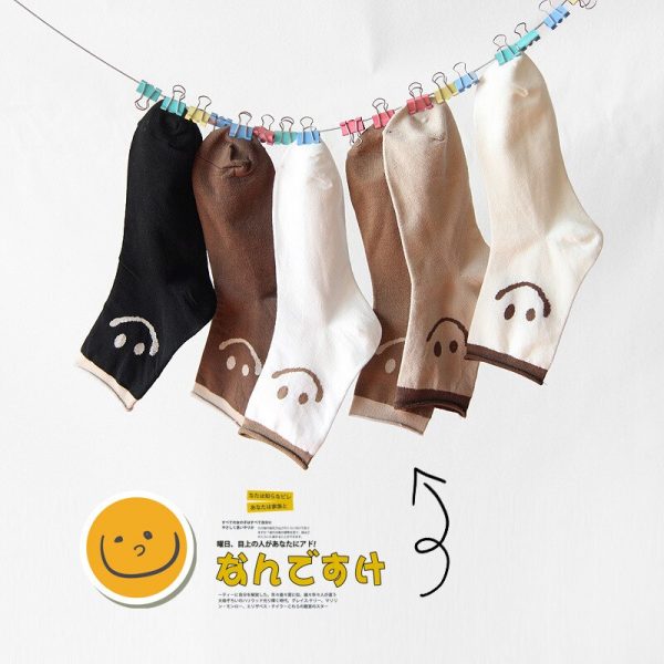 Vanessa's Smiley Wool Socks - Thick Warm Harajuku Designer Socks