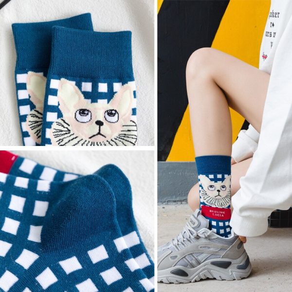 Vanessa's Colorful Vintage Knitted Socks for Women's Cool Style