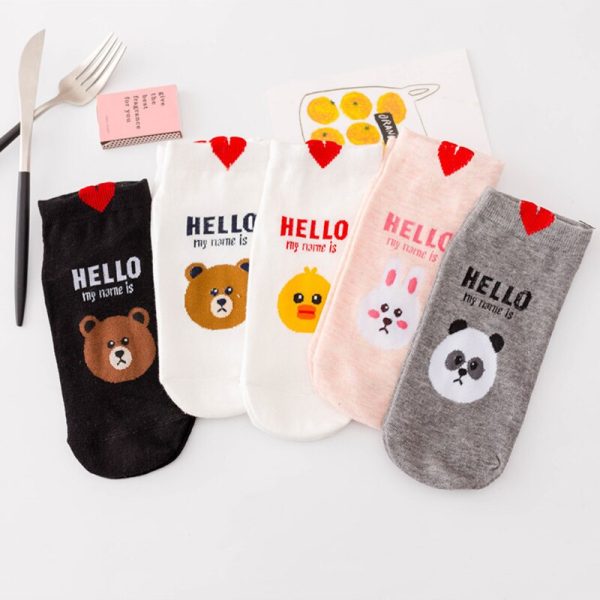 Vanessa's Cartoon Animal Women's Socks - Pack of 5 Pairs