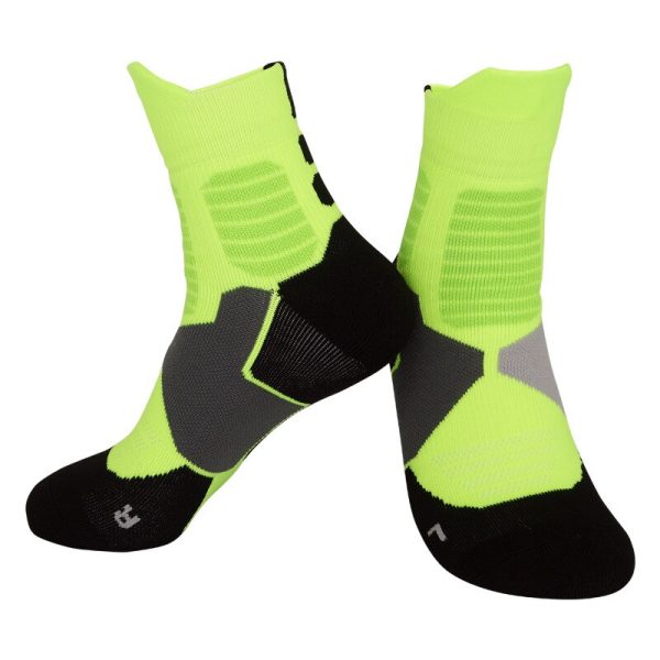5 Pairs Pack Sports Socks Men Professional Basketball Running Towel Bottom Anti-Slip Socks