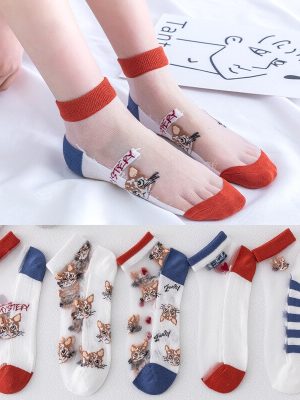 Vanessa's 5 Pairs Cartoon Fruit Kawaii Cotton Silk Women's Socks