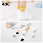 Women Cotton Pink Cute Cat Ankle Transparent Happy Socks - 5 Pairs Pack