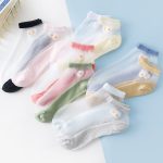 Sexy Lace Fishnet Mixed Fiber Transparent Funny Happy Stretch Elastic Socks - 5 Pairs Pack