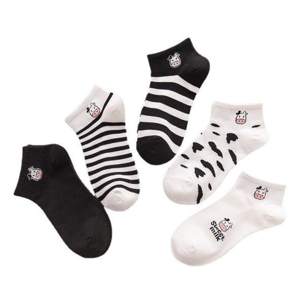 Vanessa's 5 Pairs Ankle Girls Cotton Heart Socks, Novelty Women's Fashion Socks