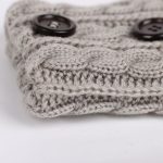 Women Autumn Winter Casual Ladies Leg Warmers Button Crochet Knit Long Socks