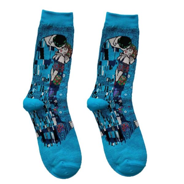 Starry Starry Night Autumn Winter Retro Art Van Gogh Mural World Famous Painting Socks