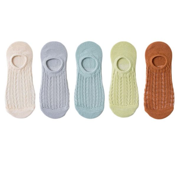 Vanessa's Non-Slip Invisible Women's Boat Socks - 5 Pairs Summer Collection