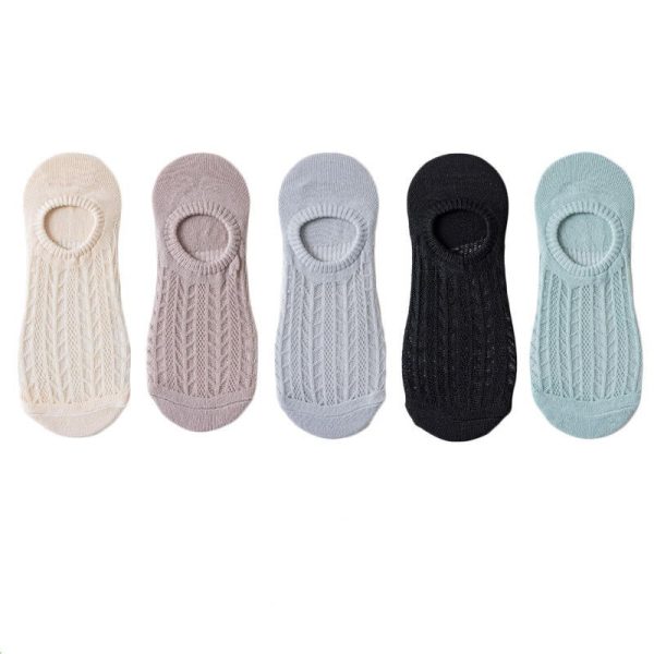 Vanessa's Non-Slip Invisible Women's Boat Socks - 5 Pairs Summer Collection