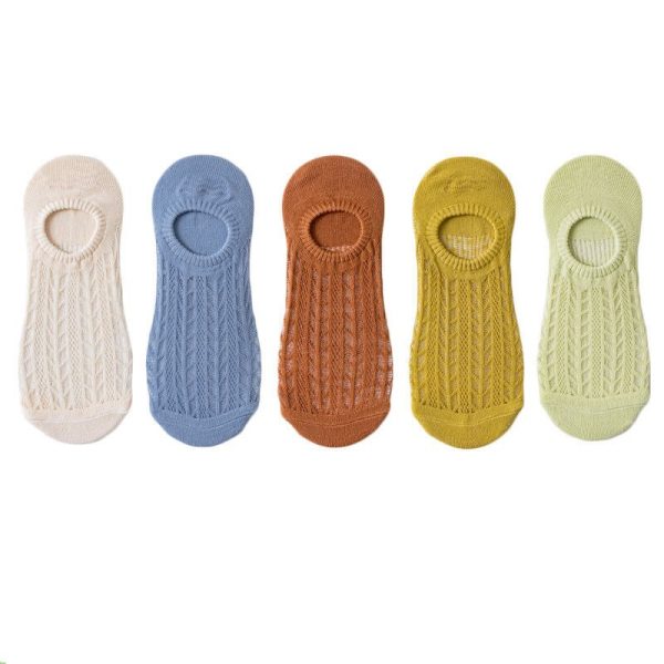 Vanessa's Non-Slip Invisible Women's Boat Socks - 5 Pairs Summer Collection