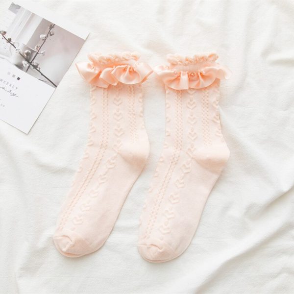 Vanessa's Japanese Lolita Lace Pile Socks Mid-Tube Female Uniform Socks