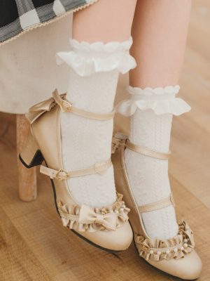 Vanessa's Japanese Lolita Lace Pile Socks Mid-Tube Female Uniform Socks