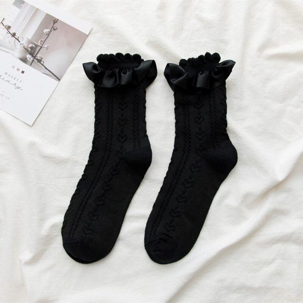 Vanessa's Japanese Lolita Lace Pile Socks Mid-Tube Female Uniform Socks