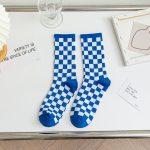 Vanessa's Harajuku Trend Checkerboard Unisex Socks with Geometric Design - Ideal for Streetwear