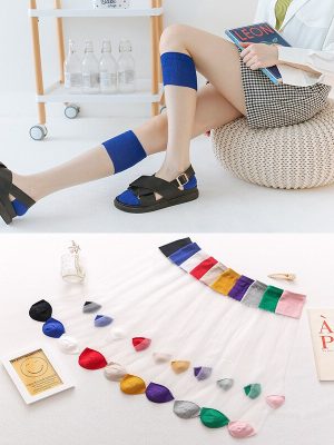 Long Tube And Knee Trend Calf Sock Transparent Crystal Glass Silk Socks