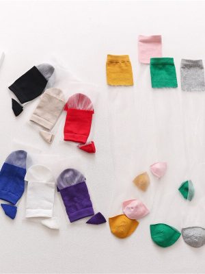 Vanessa's Transparent Crystal Glass School Socks