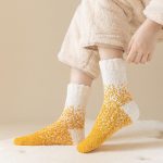 Vanessa's New Women's Mid-Tube Warm Coral Fleece Starry Star Socks