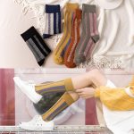 New Striped Color Matching Leisure College Wind Ladies Socks