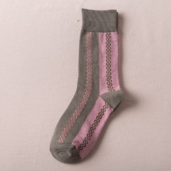 New Striped Color Matching Leisure College Wind Ladies Socks