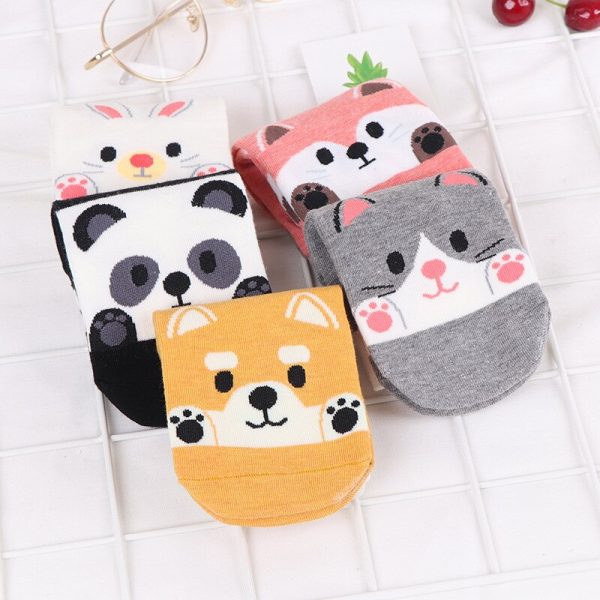 Vanessa's Autumn Winter Animal Cotton Socks for Women's Casual Style