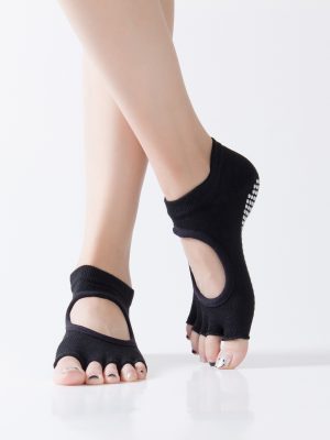 Vanessa's Toeless Non-Slip Grip Yoga Socks for Women, Fitness Sports Dance Socks