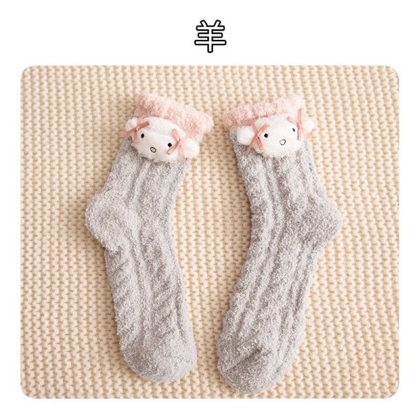 Winter Warm Fluffy Coral Velvet Socks for Women, Soft Elastic Indoor Floor Socks