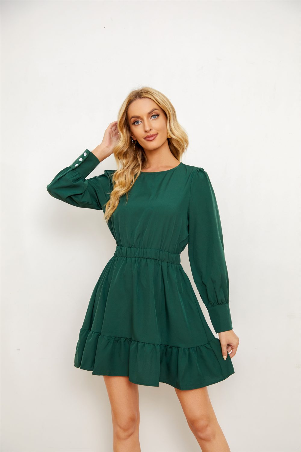 Autumn Long Sleeve Solid Color Dress